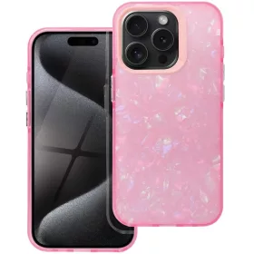   Apple iPhone 16e / 17e, Műanyag hátlap védőtok + szilikon keret, kristály minta, Tutti-Frutti Case, rózsaszín