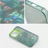 Apple iPhone 16e / 17e, Műanyag hátlap védőtok + szilikon keret, kristály minta, Tutti-Frutti Case, zöld