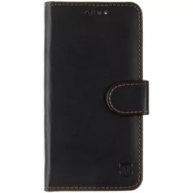  Apple iPhone 16e / 17e, Oldalra nyíló tok, stand, kártyatartóval, csatos, Tactical Field Notes, fekete