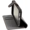 Apple iPhone 16e / 17e, Oldalra nyíló tok, stand, kártyatartóval, csatos, Tactical Field Notes, fekete