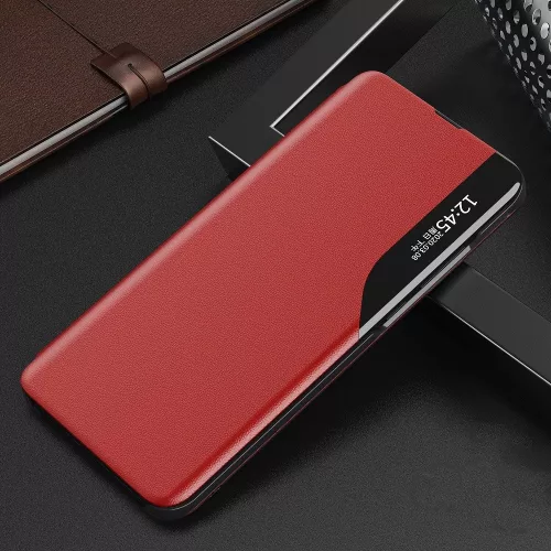 Samsung Galaxy A26 5G SM-A266B, Oldalra nyíló tok, stand, hívás mutatóval, Wooze FashionBook, piros