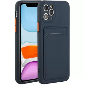   Samsung Galaxy A26 5G SM-A266B, Szilikon tok, kártyatartóval, Wooze Card Slot, sötétkék