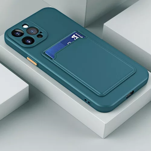 Samsung Galaxy A26 5G SM-A266B, Szilikon tok, kártyatartóval, Wooze Card Slot, sötétzöld