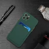 Samsung Galaxy A36 5G SM-A366B, Szilikon tok, kártyatartóval, Wooze Card Slot, sötétzöld