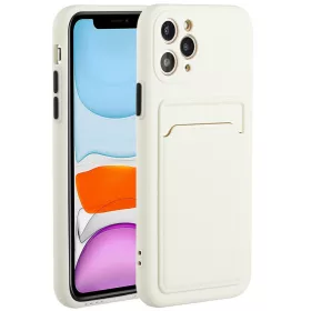   Samsung Galaxy A56 5G SM-A566B, Szilikon tok, kártyatartóval, Wooze Card Slot, fehér