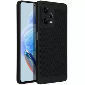   Samsung Galaxy A26 5G SM-A266B, Műanyag hátlap védőtok, légáteresztő, lyukacsos minta, Breezy, fekete