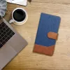 Samsung Galaxy A26 5G SM-A266B, Oldalra nyíló tok, stand, kártyatartóval, farmer minta, Jeans Book, kék