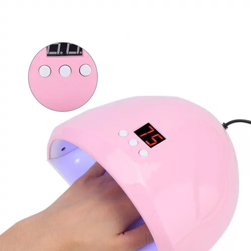 Műkörmös UV lámpa, 12 Led-es, 36W, USB csatlakozóval, Wooze Dazzle, rózsaszín