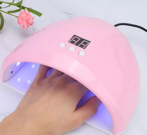 Műkörmös UV lámpa, 12 Led-es, 36W, USB csatlakozóval, Wooze Dazzle, rózsaszín