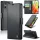 Apple iPhone 13 Pro Max, Oldalra nyíló tok, stand, kártyatartóval, RFID technológiával, Wooze CaseME, fekete