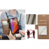 Apple iPhone 13 Pro Max, Oldalra nyíló tok, stand, kártyatartóval, RFID technológiával, Wooze CaseME, barna