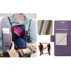 Apple iPhone 13 Pro Max, Oldalra nyíló tok, stand, kártyatartóval, RFID technológiával, Wooze CaseME, lila