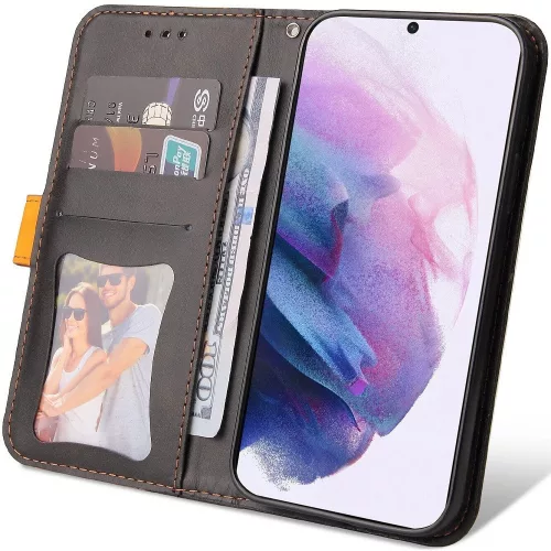 Xiaomi 15 Ultra, Oldalra nyíló tok, stand, kártyatartóval, kézpánttal, Wooze Colour Wallet, narancssárga