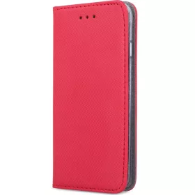   Motorola Moto G15, Oldalra nyíló tok, stand, Smart Magnet, piros