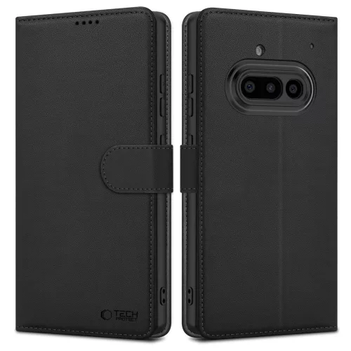 Nothing Phone 3a, Oldalra nyíló tok, stand, mágnes csattal, TP Wallett, fekete