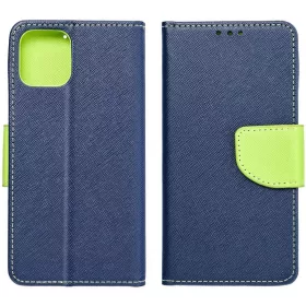  Samsung Galaxy S23 FE SM-S711, Oldalra nyíló tok, stand, Fancy Book, sötétkék