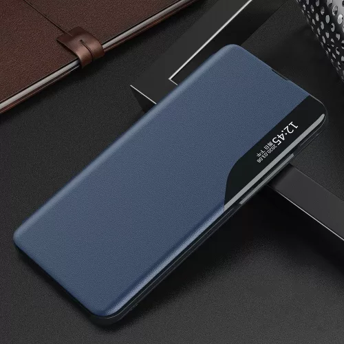 Samsung Galaxy S25 Edge SM-S937, Oldalra nyíló tok, stand, hívás mutatóval, Wooze FashionBook, kék