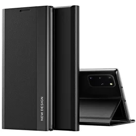   Samsung Galaxy S25 Edge SM-S937, Oldalra nyíló tok, stand, Wooze Silver Line, fekete