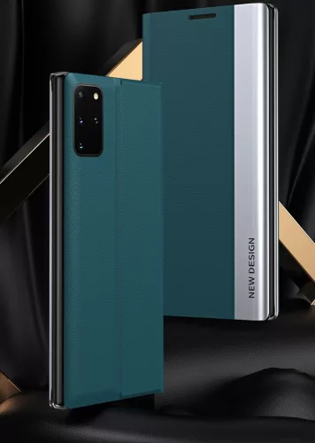Samsung Galaxy S25 Edge SM-S937, Oldalra nyíló tok, stand, Wooze Silver Line, piros