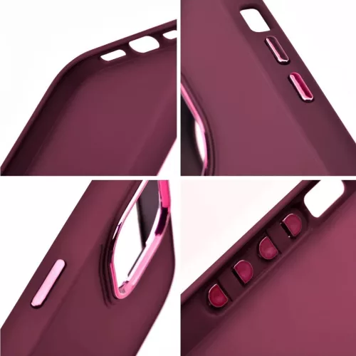 Samsung Galaxy S25 Edge SM-S937, Szilikon tok, közepesen ütésálló, fémhatású kamera keret, Frame Case, lila