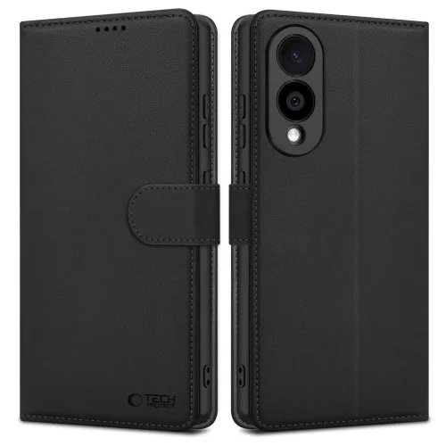 Samsung Galaxy S25 Edge SM-S937, Oldalra nyíló tok, stand, mágnes csattal, TP Wallett, fekete