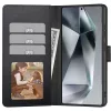 Samsung Galaxy S25 Edge SM-S937, Oldalra nyíló tok, stand, mágnes csattal, TP Wallett, fekete