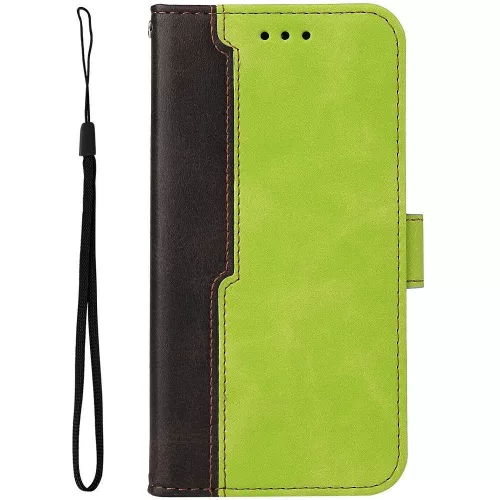 Xiaomi Redmi Turbo 3 / Poco F6, Oldalra nyíló tok, stand, kártyatartóval, kézpánttal, Wooze Colour Wallet, zöld