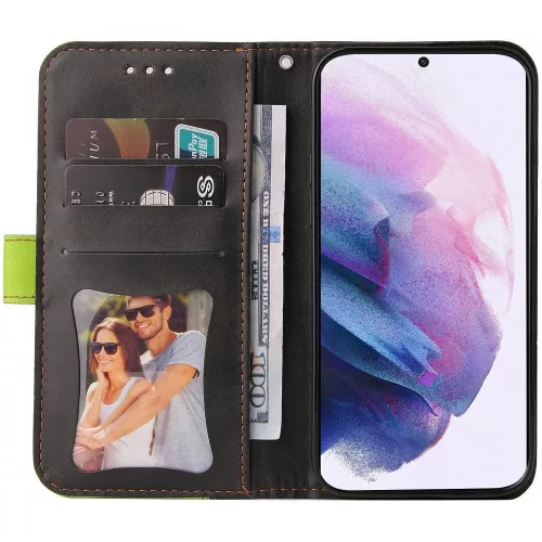 Xiaomi Redmi Turbo 3 / Poco F6, Oldalra nyíló tok, stand, kártyatartóval, kézpánttal, Wooze Colour Wallet, zöld
