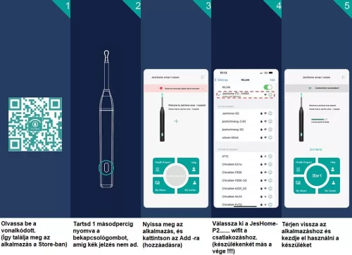 Elektromos fültisztító készlet, otoszkóp, HD mini kamerával, Wifi-s, LED világítással, Wooze Visual Ear Cleaner, fehér