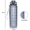 Prémium motivációs sport kulacs, idősáv, motivációs szöveg, kézpánttal, 1000 ml, Wooze You Did It, szürke