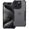Apple iPhone 17 Pro Max, Szilikon tok, közepesen ütésálló, légpárnás sarok, akril hátlap, Anti-Drop Case, átlátszó/fekete