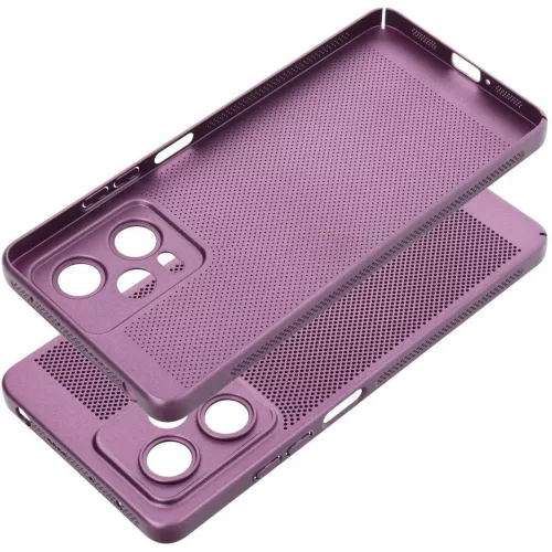 Apple iPhone 17 Pro Max, Műanyag hátlap védőtok, légáteresztő, lyukacsos minta, Breezy, lila