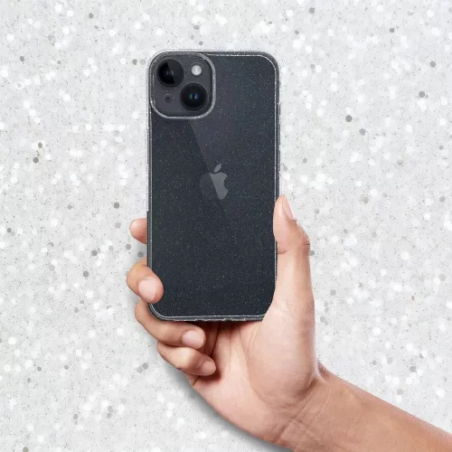 Apple iPhone Air (2025), Szilikon tok, 2 mm vastag, csillogó hátlap, átlátszó