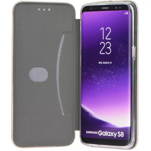 Apple iPhone 17 Pro, Oldalra nyíló tok, stand, Forcell Elegance, szürke