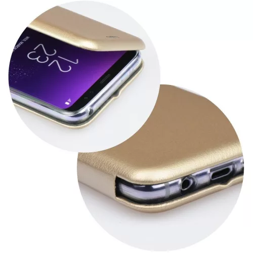 Apple iPhone 17 Pro Max, Oldalra nyíló tok, stand, Forcell Elegance, arany