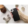 Apple iPhone 17, Szilikon tok, közepesen ütésálló, fémhatású kamera keret, Frame Case, fekete