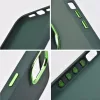 Apple iPhone Air (2025), Szilikon tok, közepesen ütésálló, fémhatású kamera keret, Frame Case, zöld