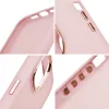 Apple iPhone 17 Pro Max, Szilikon tok, közepesen ütésálló, fémhatású kamera keret, Frame Case, rózsaszín