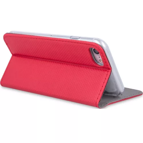 Apple iPhone 17, Oldalra nyíló tok, stand, Smart Magnet, piros