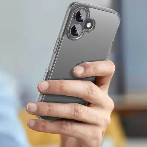Apple iPhone 17, Műanyag hátlap védőtok + szilikon keret, FlexAir Hybrid, átlátszó