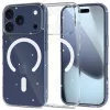 Apple iPhone 17 Pro, Műanyag hátlap védőtok + szilikon keret, Magsafe töltővel kompatibilis, csillogó hátlap, FlexAir Hybrid Magsafe Glitter, átlátszó