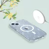 Apple iPhone 17 Pro Max, Műanyag hátlap védőtok + szilikon keret, Magsafe töltővel kompatibilis, csillogó hátlap, FlexAir Hybrid Magsafe Glitter, átlátszó