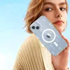 Apple iPhone Air (2025), Műanyag hátlap védőtok + szilikon keret, Magsafe töltővel kompatibilis, csillogó hátlap, FlexAir Hybrid Magsafe Glitter, átlátszó