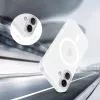 Apple iPhone 17, Műanyag hátlap védőtok + szilikon keret, közepesen ütésálló, Magsafe töltővel kompatibilis, Magslim Magsafe, áttetsző/fehér