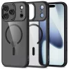 Apple iPhone 17 Pro, Műanyag hátlap védőtok + szilikon keret, Magsafe töltővel kompatibilis, Magmat Magsafe, átlátszó/fekete