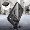 Apple iPhone 17 Pro, Műanyag hátlap védőtok + szilikon keret, Magsafe töltővel kompatibilis, Magmat Magsafe, átlátszó/fekete