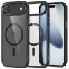 Apple iPhone Air (2025), Műanyag hátlap védőtok + szilikon keret, Magsafe töltővel kompatibilis, Magmat Magsafe, átlátszó/fekete