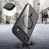 Apple iPhone Air (2025), Műanyag hátlap védőtok + szilikon keret, Magsafe töltővel kompatibilis, Magmat Magsafe, átlátszó/fekete