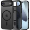 Apple iPhone Air (2025), Műanyag hátlap védőtok + szilikon keret, Magsafe töltővel kompatibilis, Magmat Magsafe, áttetsző/fekete