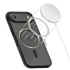 Apple iPhone Air (2025), Műanyag hátlap védőtok + szilikon keret, Magsafe töltővel kompatibilis, Magmat Magsafe, áttetsző/fekete